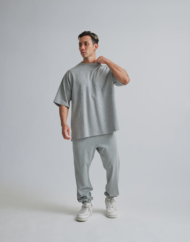 CRONOS BLACK LETTER LOGO OVERSIZE T-SHIRTS【GRAY】