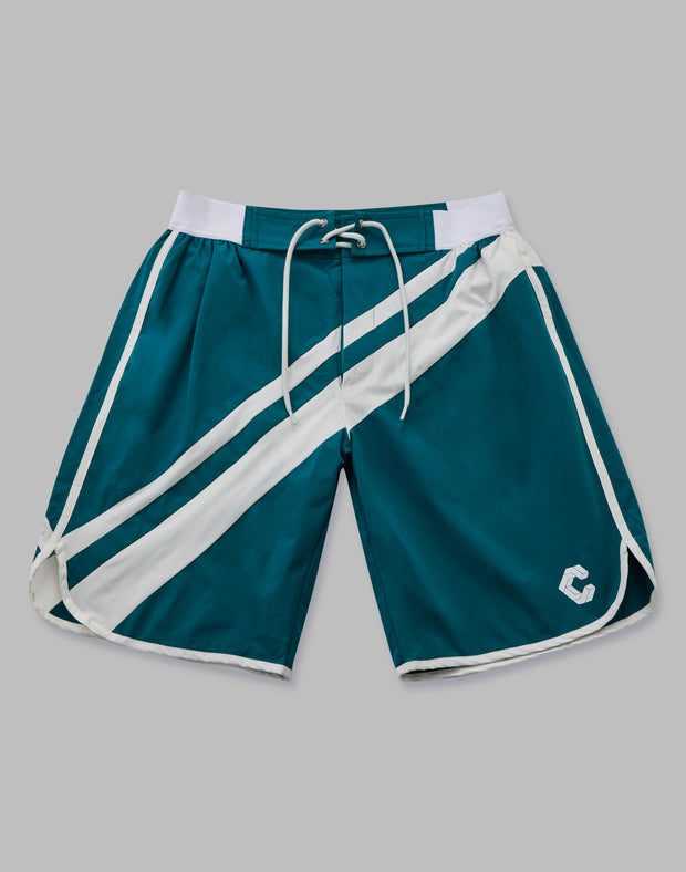 CRONOS SLANTING LINE BOARD SHORTS【GREEN】 - クロノス CRONOS