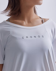 CRONOS WOMEN COOL MATERIAL T-SHIRTS【WHITE】