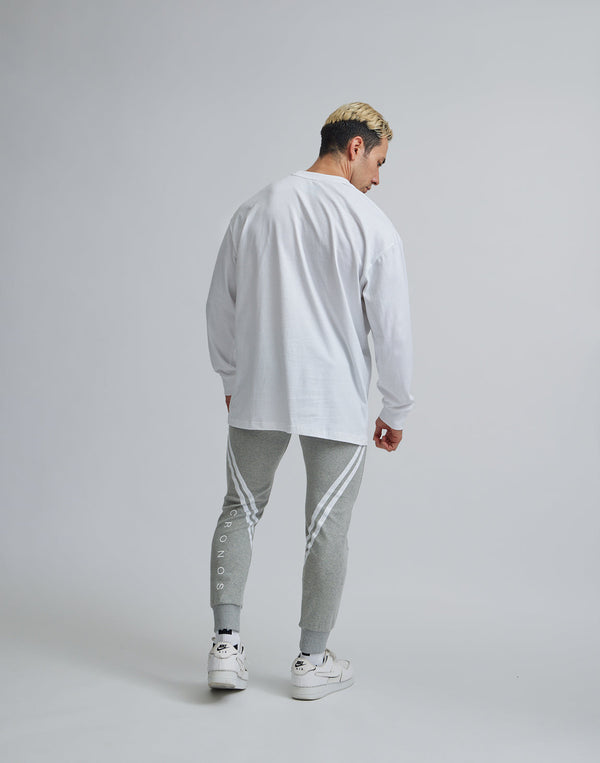 CRONOS 2LINE 小牛皮標誌長褲