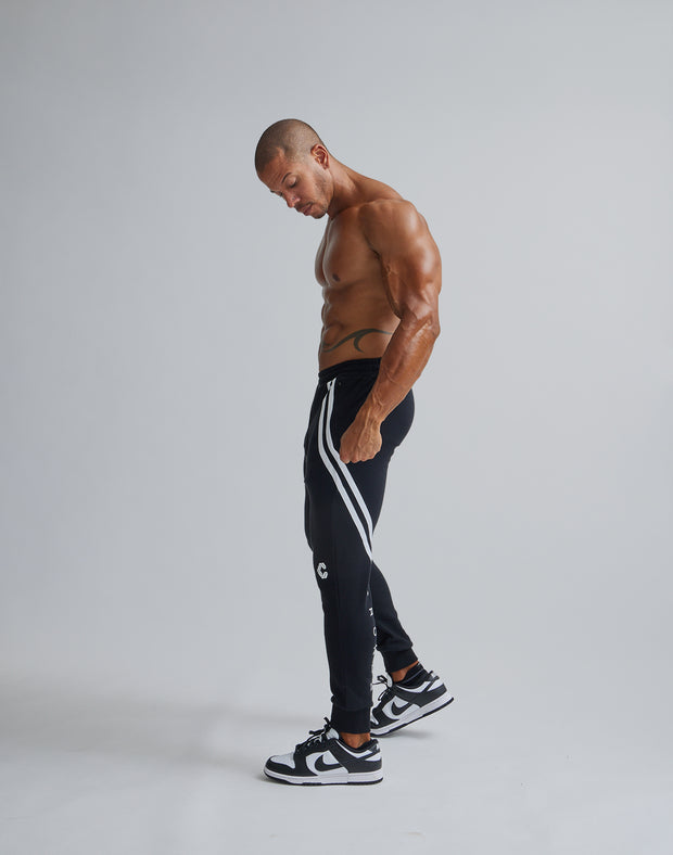 CRONOS 2LINE CALF LOGO LONGPANTS【BLACK】