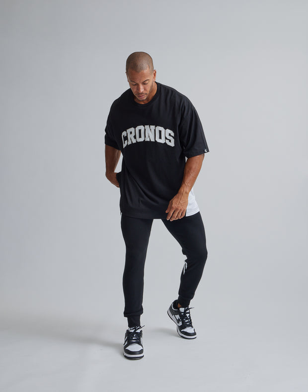 CRONOS PATCH LOGO OVERSIZE T-SHIRTS【BLACK】
