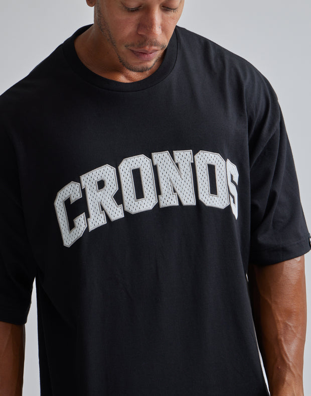 CRONOS PATCH LOGO OVERSIZE T-SHIRTS【BLACK×RED】