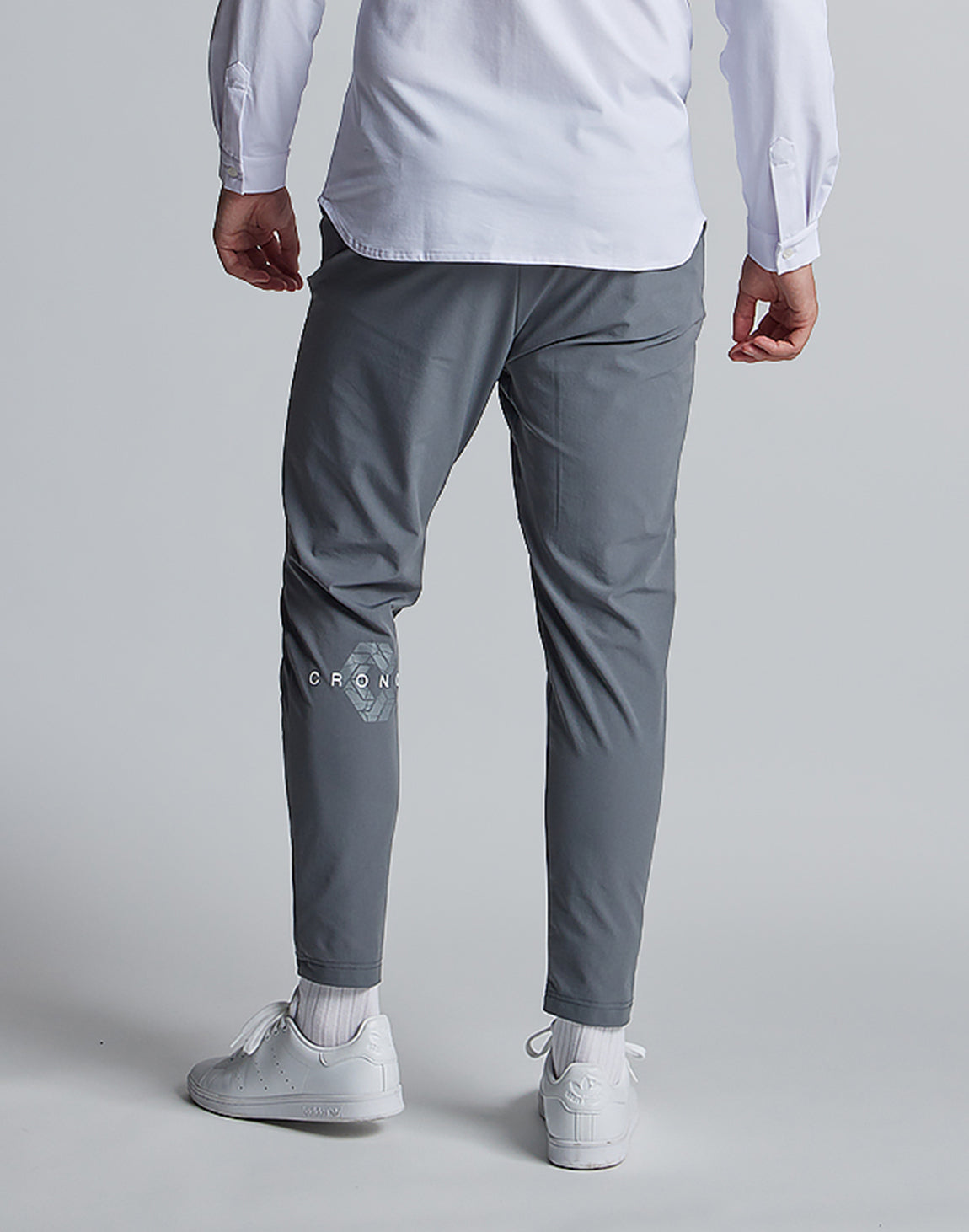 CRONOS BLACK SLIM TAPERED LING PANTS [GRAY]