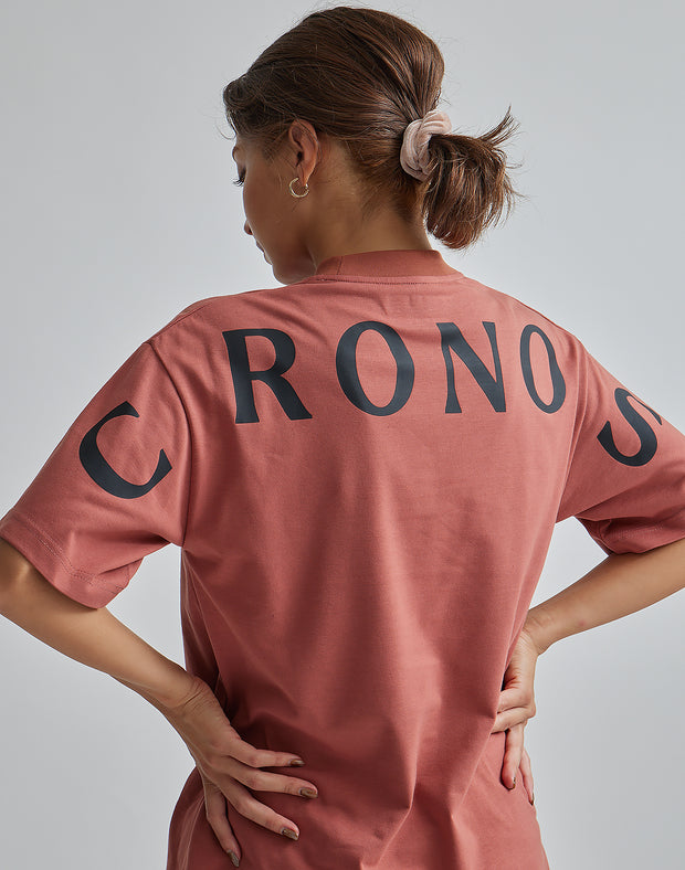 CRONOS WOMEN MOCK NECK T-SHIRTS【BROWN】