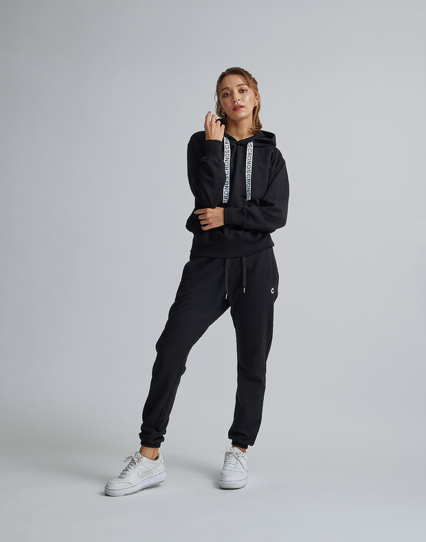 CRONOS WOMEN THICK CORD HOODIE【BLACK】