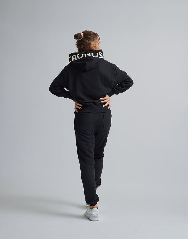 CRONOS WOMEN THICK CORD HOODIE【BLACK】