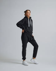 CRONOS WOMEN THICK CORD HOODIE【BLACK】