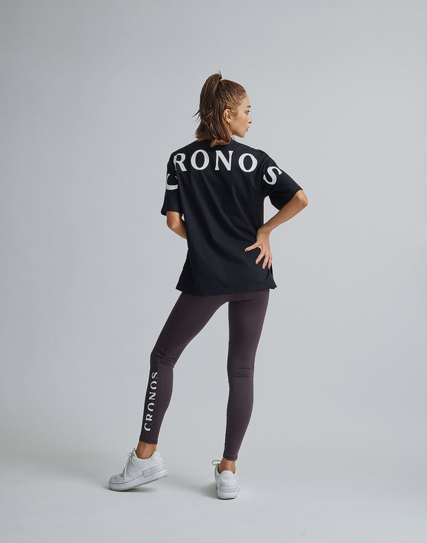 CRONOS WOMEN MOCK NECK T-SHIRTS【BLACK】