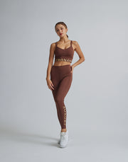 CRONOS WOMEN PIPING LEGGINGS【BROWN】