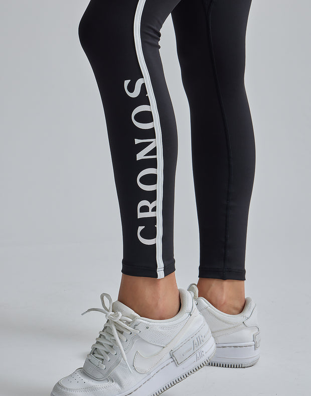 CRONOS WOMEN PIPING LEGGINGS【BROWN】