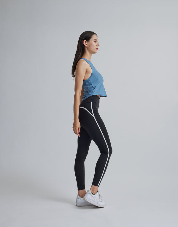 CRONOS WOMEN BACK OPEN TANK TOP【BLUE】