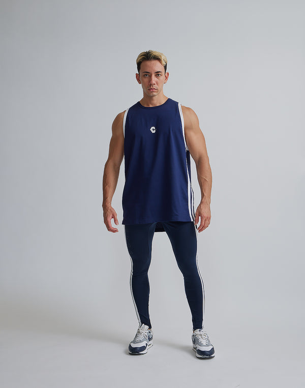 CRONOS 2LINE TANKTOP【NAVY】