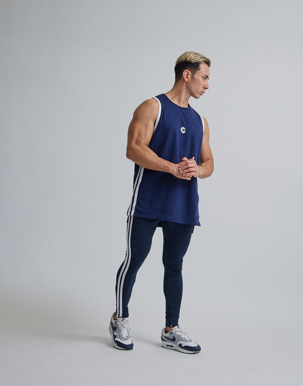 CRONOS 2LINE TANKTOP【NAVY】