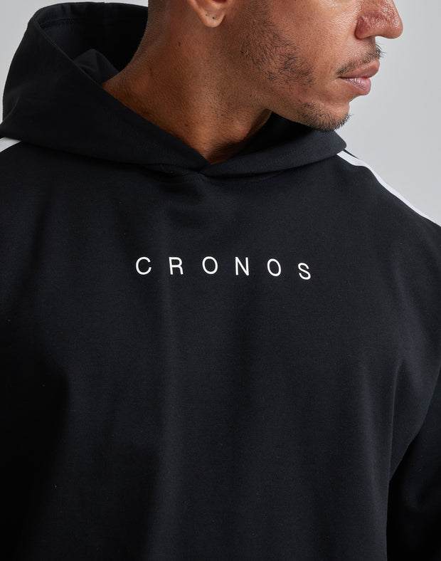 CRONOS 2LINE HOODIE【BLACK×WHITE】