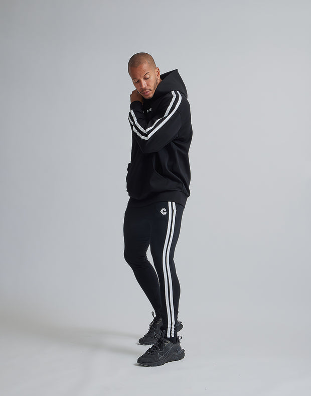 CRONOS 2LINE HOODIE【BLACK×WHITE】