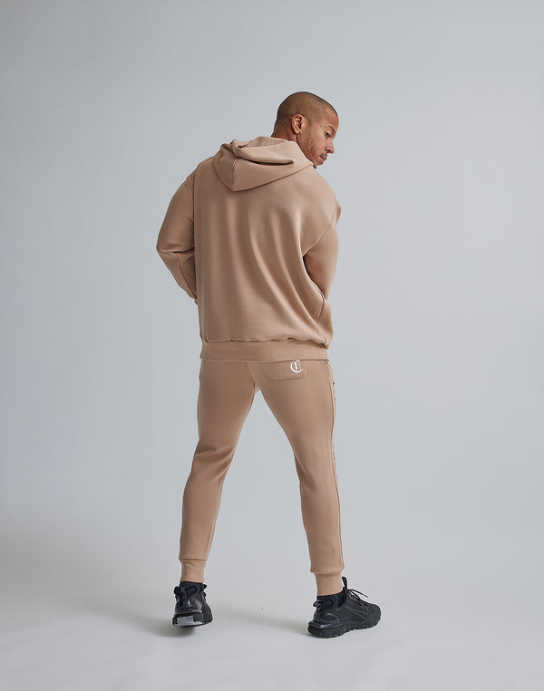CRONOS BLACK LETTER LOGO HOODIE【BEIGE】