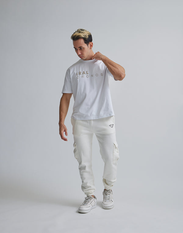 CRONOS×IRAL SWEAT CARGO PANTS【WHITE】【UNISEX ITEM】