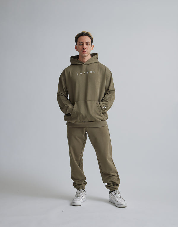CRONOS LOGO HOODIE【KHAKI】