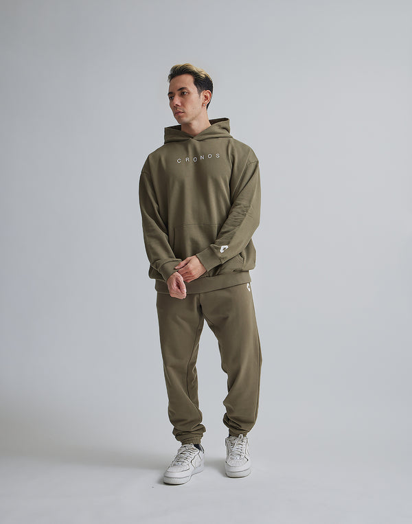 CRONOS LOGO HOODIE【KHAKI】