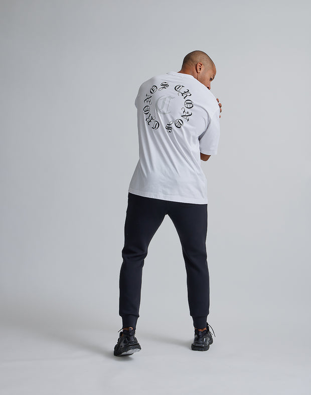 CRONOS BLACK LETTER OVERSIZE T-SHIRTS【WHITE】