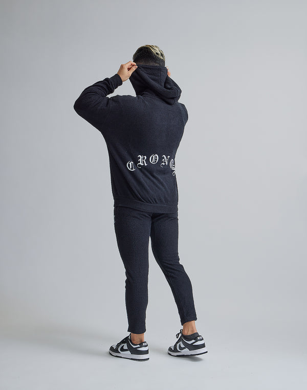 CRONOS ROOM BLACK LETTER LOGO HOODIE【BLACK】