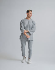 CRONOS ROOM BLACK LETTER LOGO LONGPANTS【GRAY】
