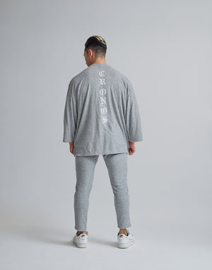 CRONOS ROOM BLACK LETTER LOGO T-SHIRTS【GRAY】