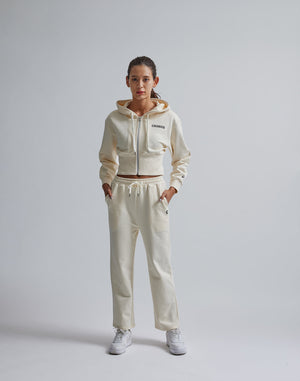 CRONOS WOMEN RIB SHORT ZIP HOODIE