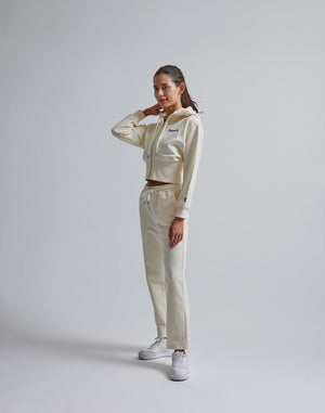 CRONOS WOMEN RIB SHORT ZIP HOODIE