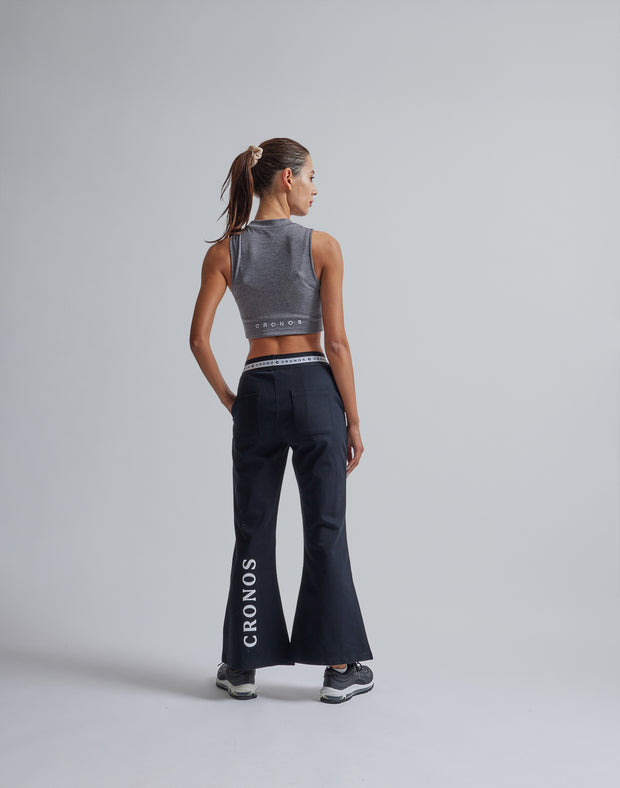 CRONOS WOMEN MOCK NECK TANK TOP【GRAY】