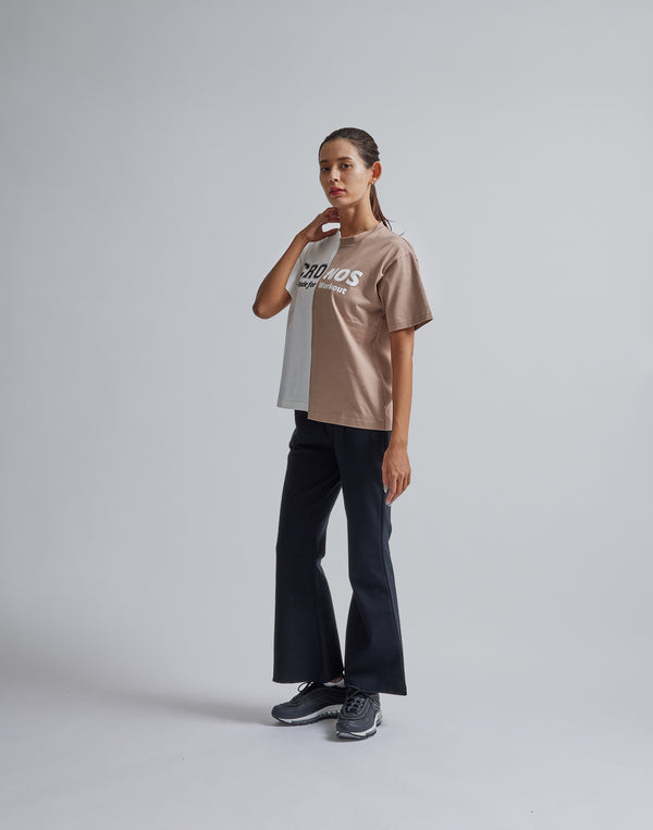 CRONOS WOMEN ASYMMETRY T-SHIRTS【BEIGE】