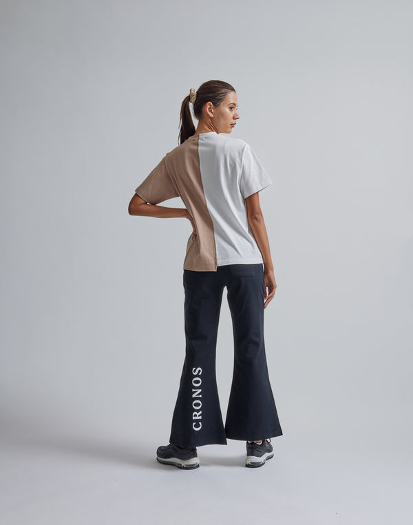 CRONOS WOMEN ASYMMETRY T-SHIRTS【BEIGE】