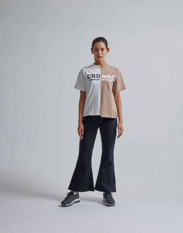 CRONOS WOMEN ASYMMETRY T-SHIRTS【BEIGE】