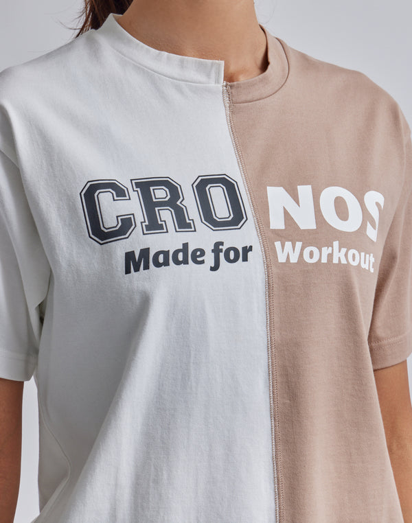 CRONOS WOMEN ASYMMETRY T-SHIRTS【BEIGE】