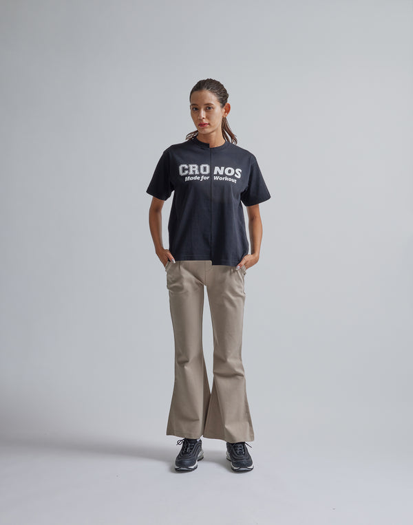 CRONOS WOMEN ASYMMETRY T-SHIRTS【BLACK】