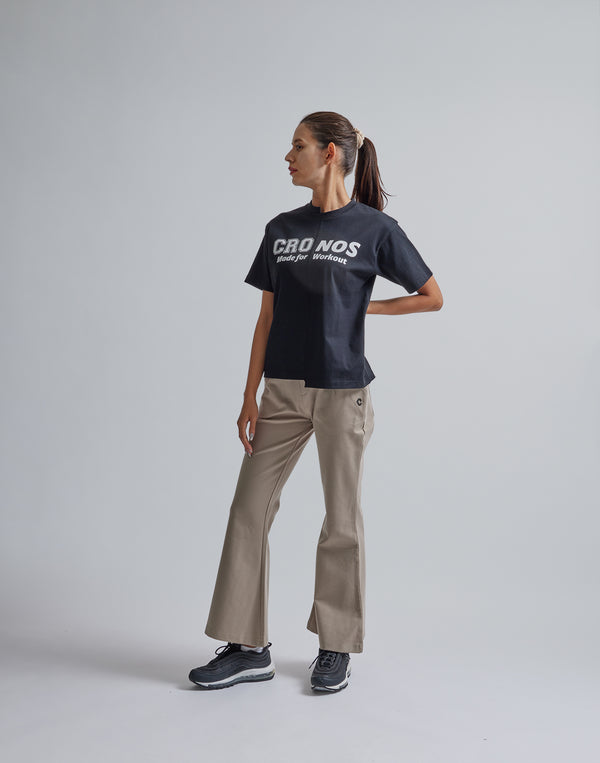 CRONOS WOMEN ASYMMETRY T-SHIRTS【BLACK】