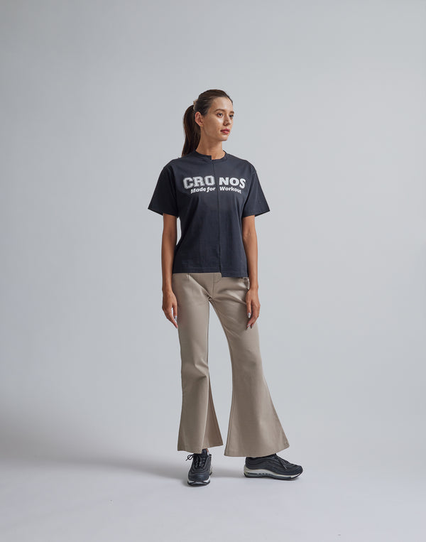 CRONOS WOMEN ASYMMETRY T-SHIRTS【BLACK】