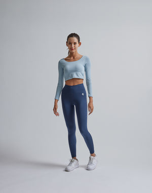 CRONOS WOMEN CUT OUT LONG SLEEVE【BLUE】