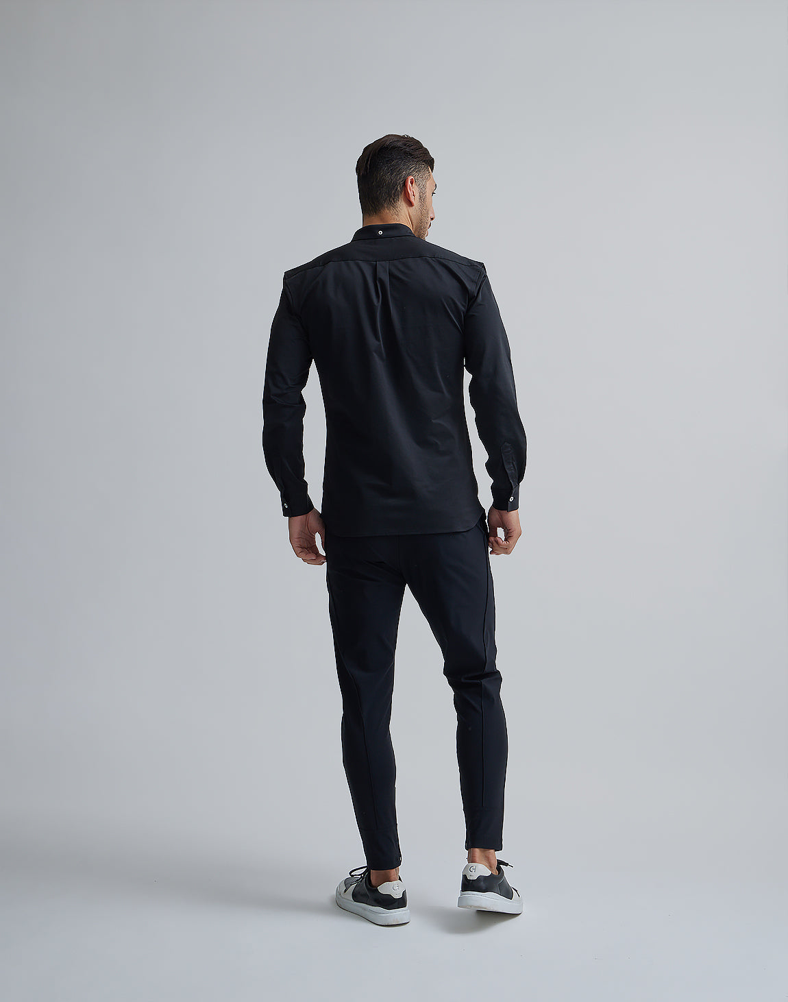 CRONOS BLACK PIN TUCK STRETCH PANTS