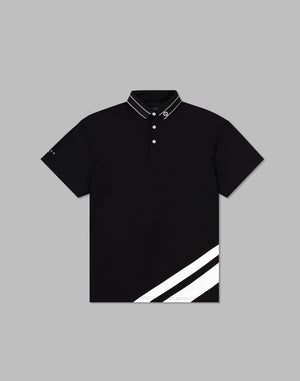 CRONOS BLACK STRIPED POLO SHIRT【BLACK】