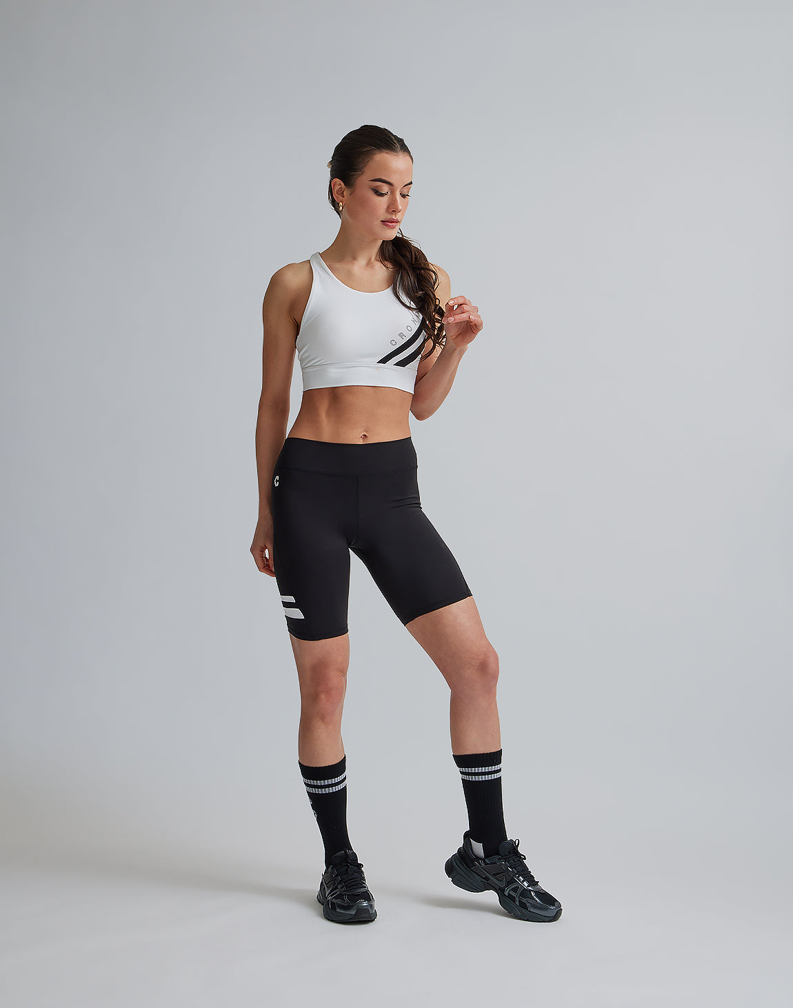 CRONOS WOMEN DOUBLE STRIPES LEGGINGS【NAVY】 – クロノス