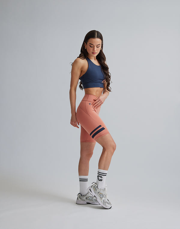 CRONOS WOMEN BY COLOR SHORT LEGGINGS【PINK】