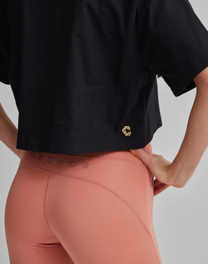 CRONOS WOMEN LOGO SHORT T-SHIRTS【PINK】