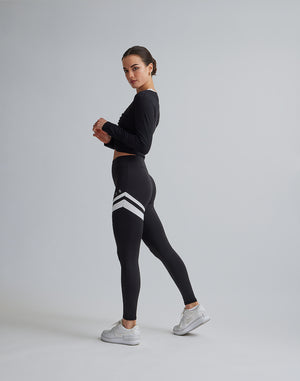 CRONOS WOMEN SHIRRING LONGSLEEVE【BLACK】