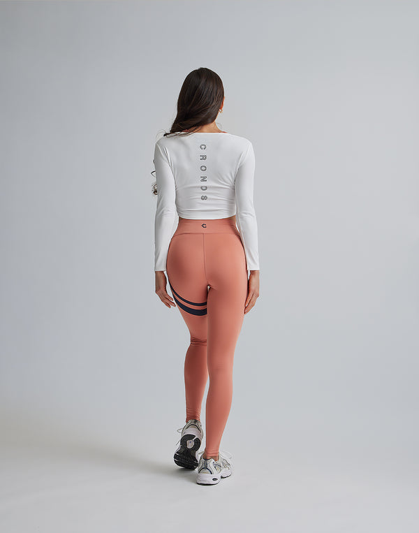CRONOS WOMEN SHIRRING LONGSLEEVE【WHITE】