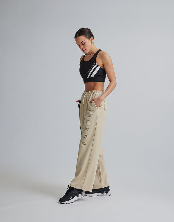 CRONOS WOMEN JERSEY WIDE PANTS【BEIGE】