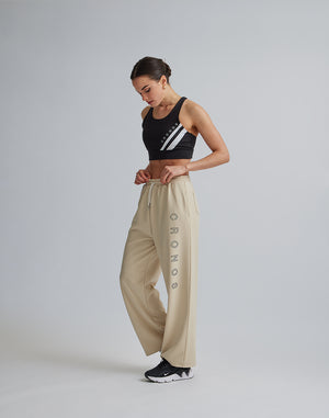 CRONOS WOMEN JERSEY WIDE PANTS【BEIGE】