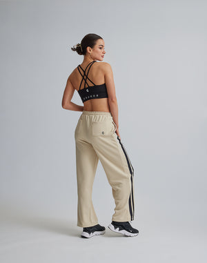 CRONOS WOMEN JERSEY WIDE PANTS【BEIGE】