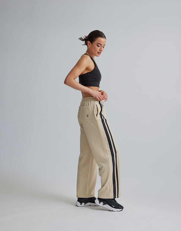 CRONOS WOMEN JERSEY WIDE PANTS【BEIGE】